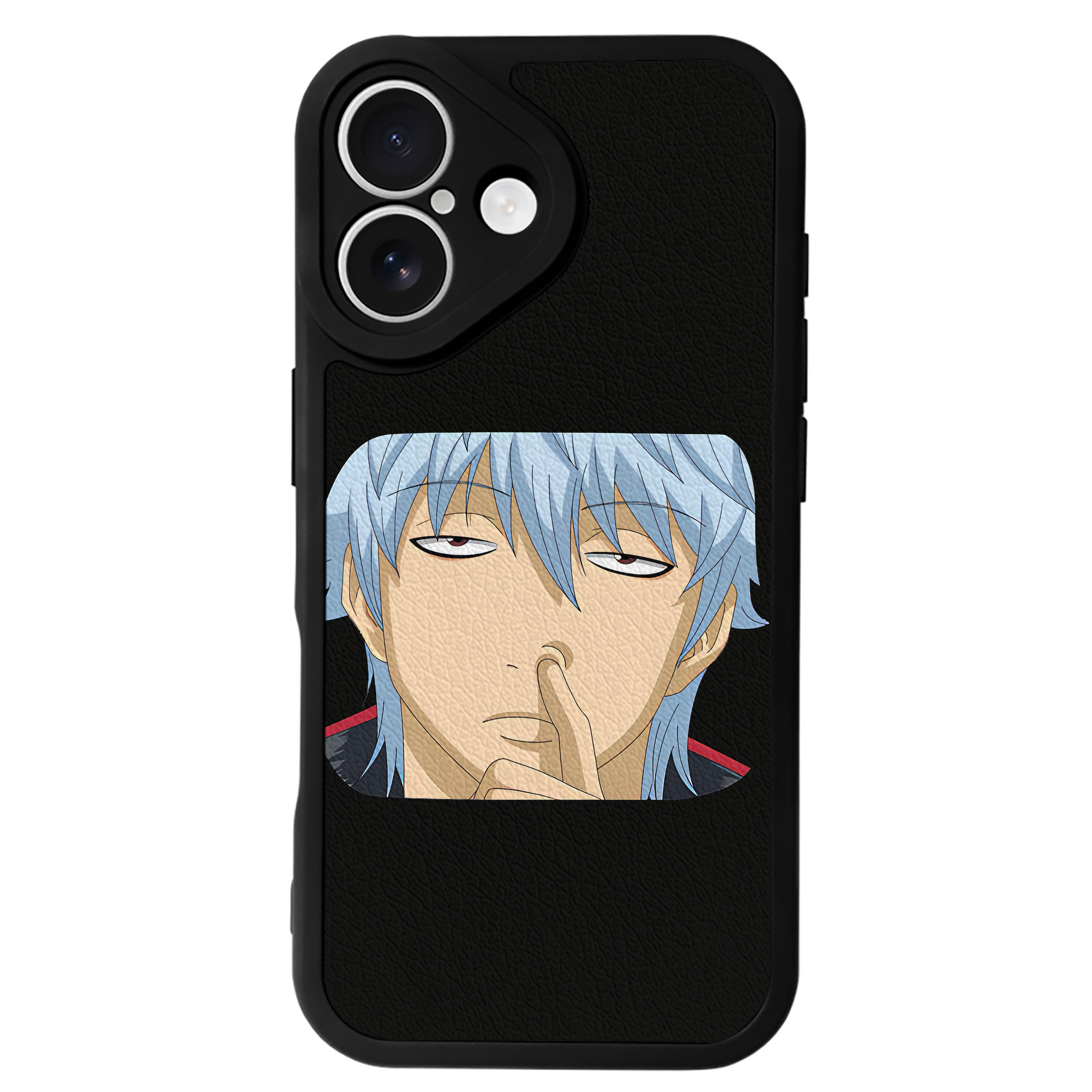 （画像用） ぎんたま 坂田銀時（さかたぎんとき） 神楽 志村新八（しむら しんぱち） GINTAMA Sakata Gintoki Kagura Shimura Shinpachi 【iPhone 16シリーズ対応】シリコンスマホケース（レザー調） 材質：シリコン